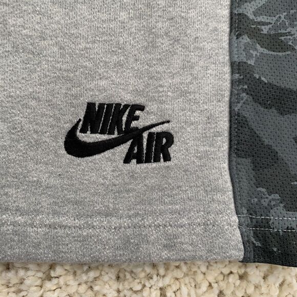 Vtg NIKE AIR Heritage Post Game Shorts Mens S Sweat Heather Grey Black Camo - Picture 4 of 7